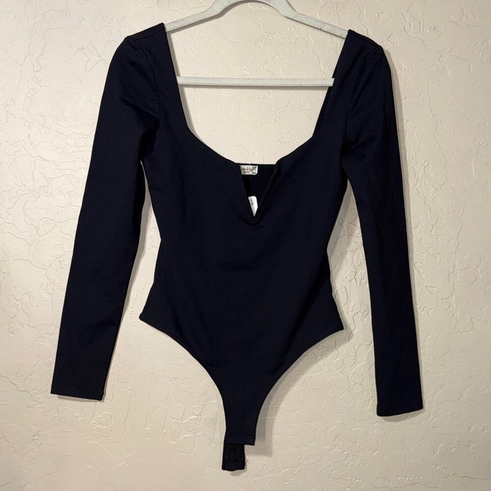 Free People Zoe Long-Sleeve Thong Bodysuit size small NWT - Picture 2 of 7